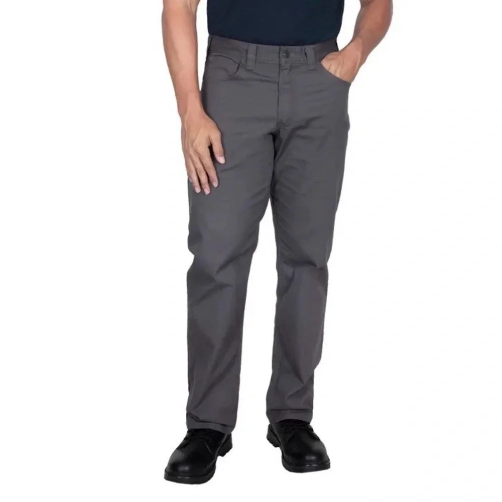 Carhartt Men's Slim Rugged Flex Duck Tapered 5-Pocket Gray Work Chinos